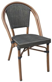 Καρέκλα COSTA Καρυδί/Μαύρο Αλουμίνιο/Textilene 50x55x85cm