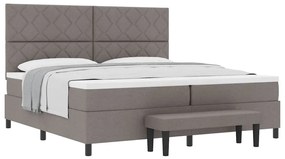 vidaXL Κρεβάτι με ελατήρια με στρώμα Taupe 200 x 200 cm ύφασμα