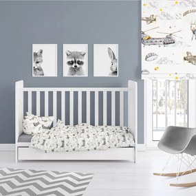 Σεντόνια Βρεφικά Airforce 195 (Σετ 3τμχ) White-Grey DimCol Cradle 120x160cm 100% Βαμβάκι