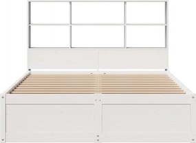 vidaXL Σκελετός Κρεβ. Χωρίς Στρώμα Λευκό 140x200 εκ Μασίφ Πεύκο