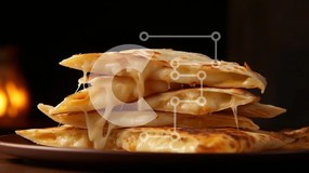 Intra Συλλεκτικό Ξύλινο Παζλ Plywood  4mm - Στοίβα Quesadillas με λιωμένο τυρί Σε Ξύλινο Κουτί - Διαστάσεις: 10x10 cm – 25 κομμάτια