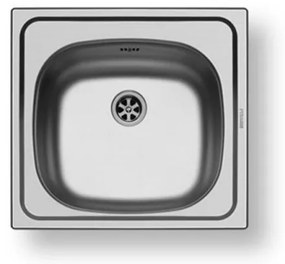 Pyramis Basic E33 Ανοξείδωτος Ένθετος Νεροχύτης Σατινέ Με 1 Γούρνα 46,5x43,5 cm