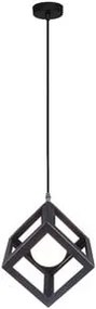 POWERTECH φωτιστικό οροφής HLL-0011, E27, 16x16x16cm, μεταλλικό, μαύρο