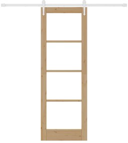 vidaXL Συρόμενη Πόρτα με Σετ Υλικών 73.5x211 cm Συμπαγές Ξύλο Πεύκου