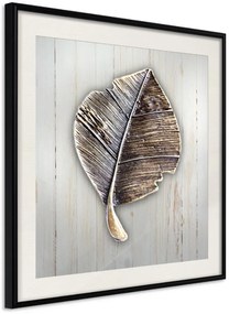 Αφίσα - Metal Leaf - 30x30 - Μαύρο - Με πασπαρτού