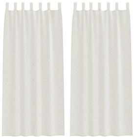 vidaXL Κουρτίνες με κουρτίνες 2 pcs Κρεμ 140 x 225 cm Πολυεστέρας
