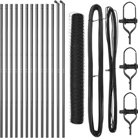 vidaXL Στύλος Περιφράξεων Γκρι 25 x 1 μ (36 mm πλέγμα) Ατσάλι