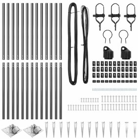 vidaXL Στύλος Περιφράξεων 13 pcs Γκρι Ατσάλι