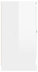 Ντουλάπι Γυαλιστερό Λευκό 70x35,5x67,5 εκ. Επεξεργασμένο Ξύλο - Λευκό