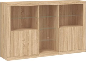 vidaXL Μπουφές με Φώτα LED Sonoma Δρυς 162 x 37 x 100 εκ.