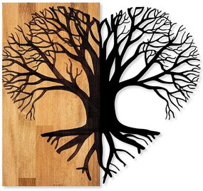 Διακοσμητικό Τοίχου Love Tree 899SKL2399 58x60cm Walnut-Black Wallity Μέταλλο,Ξύλο