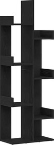 vidaXL Βιβλιοθήκη Μαύρη Οξυά 48 x 25,5 x 140 εκ Επεξεργασμένο ξύλο