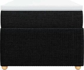 vidaXL Κρεβάτι Boxspring με Στρώμα Μαύρο 80 x 200 εκ. Υφασμάτινο