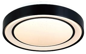 InLight Πλαφονιέρα οροφής LED 36W 3CCT από μαύρο μέταλλο και ακρυλικό D:50cm (42179-A)