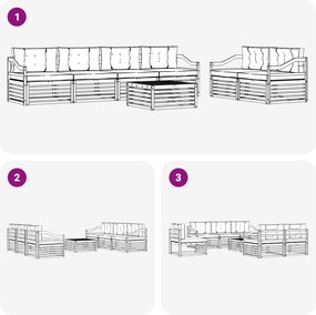 vidaXL Σειρά Καναπέ Εξωτερικού 7 pcs Άσπρο και Ανθρακί Πολυεστέρας