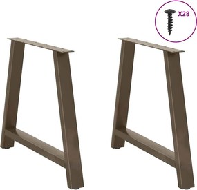 vidaXL Πόδια Τραπεζαρίας Σχήματος Α 2 τεμ. 100x(72-73) εκ. Ατσάλι