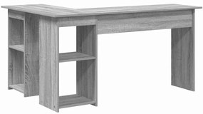 vidaXL Γραφείο Γκρι sonoma 142 x 102 x 73 εκ Επεξεργασμένο ξύλο