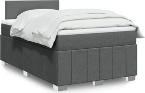 vidaXL Κρεβάτι Boxspring με Στρώμα Σκούρο Γκρι 120x190 εκ Υφασμάτινο