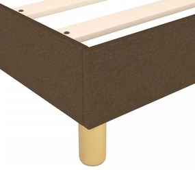 vidaXL Κρεβάτι Boxspring με Στρώμα Σκούρο Καφέ 140x190 εκ. Υφασμάτινο