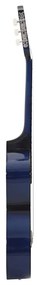 vidaXL Κιθάρα Western Classical Cutaway Σετ 12 Τεμ. 6 Χορδές Μπλε 38&quot;