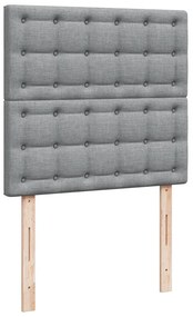 vidaXL Κρεβάτι Boxspring με Στρώμα Ανοιχτό Γκρι 80x200 εκ. Υφασμάτινο