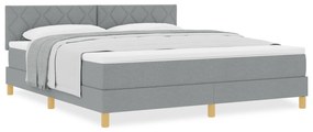vidaXL Κρεβάτι με Βάση και Στρώμα Ανοιχτό Γκρι 180x200 cm Ύφασμα