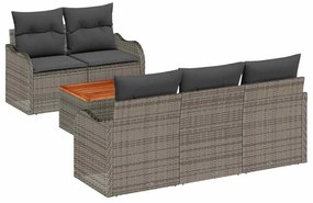 vidaXL Σετ Καναπέ Κήπου με μαξιλάρι 6 pcs Γκρι 55 x 55 x 37 εκ