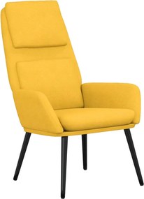 vidaXL Πολυθρόνα Relax Κίτρινη Μουσταρδί Υφασμάτινη με Σκαμπό
