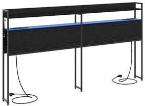 vidaXL Κεφαλάρι Αποθήκης με ράφι Μαύρη δρυς 200 cm Επεξεργασμένο ξύλο