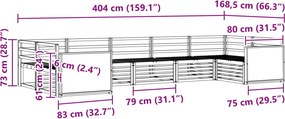 vidaXL Σειρά Καναπέ Εξωτερικού 7 pcs Φυσικό
