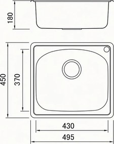 Karag BL605 Satine 49,5x45 - Ανοξειδωτος Νεροχυτης