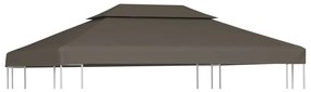 vidaXL Κάλυμμα για Κιόσκι 2 Επιπέδων Χρώμα Taupe 4 x 3 μ. 310 γρ./μ²
