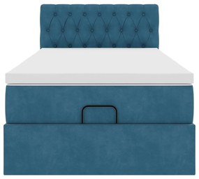 Οθωμανικό κρεβάτι με στρώμα σκούρο μπλε 90x190cm Velvet 3311817