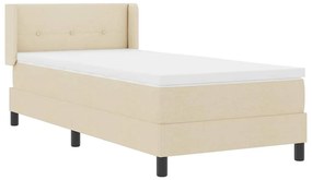 vidaXL Κρεβάτι box spring με στρώμα με στρώμα Κρεμ 100 x 200 cm