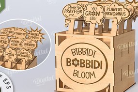 Σετ των 2 Intra απο ξύλο plywood 3mm-4mm πάχος - Αστεία φυτά μαρκαδόροι με κουτί Δίασταση 30x20 cm INTRAFABR-116816554