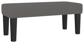 vidaXL Κρεβάτι Boxspring με Στρώμα Γκρι 120x200εκ. από Συνθετικό Δέρμα