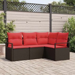 vidaXL Σετ Καναπέ 4 pcs Καφέ συνθετικό ρατάν