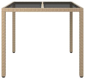 vidaXL Τραπέζι Κήπου για Φαγητό Μπεζ 90 x 90 x 75 cm Πολυ ράταν