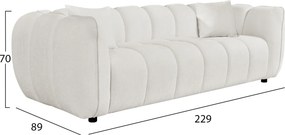 ΣΕΤ ΣΑΛΟΝΙ 3Θ &amp; 2Θ LYKKE HM10812.02 ΕΚΡΟΥ ΥΦΑΣΜΑ
