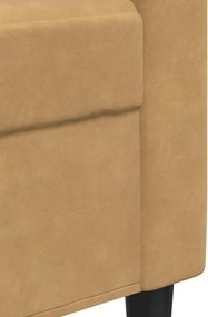 vidaXL Σετ Σαλονιού 2 Τεμ. Καφέ Βελούδινο με Μαξιλάρια/Στηρίγματα