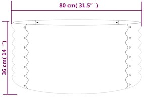 vidaXL Ζαρντινιέρα Ανθρακί 80x80x36 εκ. Γαλβανισμένος χάλυβας