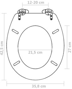 vidaXL Κάλυμμα Λεκάνης με Soft Close Λιτό Σχέδιο Καφέ από MDF