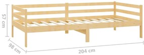 vidaXL Καναπές Κρεβάτι με Συρτάρια 90 x 200 εκ. από Μασίφ Ξύλο Πεύκου