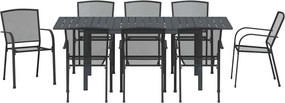 vidaXL Σέτ φαγητού για κήπο 9 pcs Ανθρακί Ατσάλι