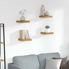 vidaXL Ράφι Τοίχου 4 pcs Καφέ 23 x 23,5 x 4 εκ Επεξεργασμένο ξύλο