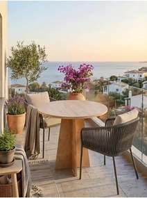 Stewehome Στρογγυλό τραπέζι φαγητού μοντέρνου στιλ από σουταλάμ 72x60 cm