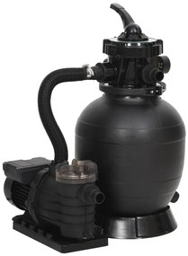 vidaXL Φίλτρο Άμμου Πισίνας με Προφίλτρο Μαύρο