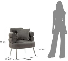 Πολυθρόνα με Μαξιλάρι SILVERY PLUS 68x78x85