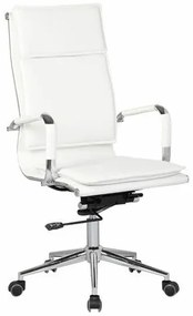 Καρέκλα γραφείου Mesa 300, Άσπρο, 112x67x55cm, Με μπράτσα, Με ρόδες, Μηχανισμός καρέκλας: Κλίση