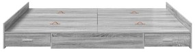 vidaXL Κρεβάτι με αποθηκευτικό χώρο Γκρι sonoma 200 x 200 cm